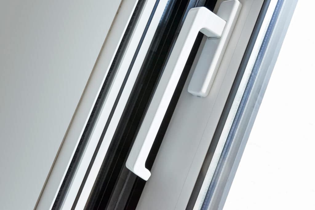picture of white sliding door handle