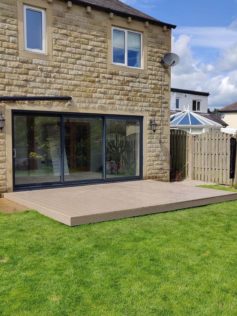 patio with aluminium folding doors